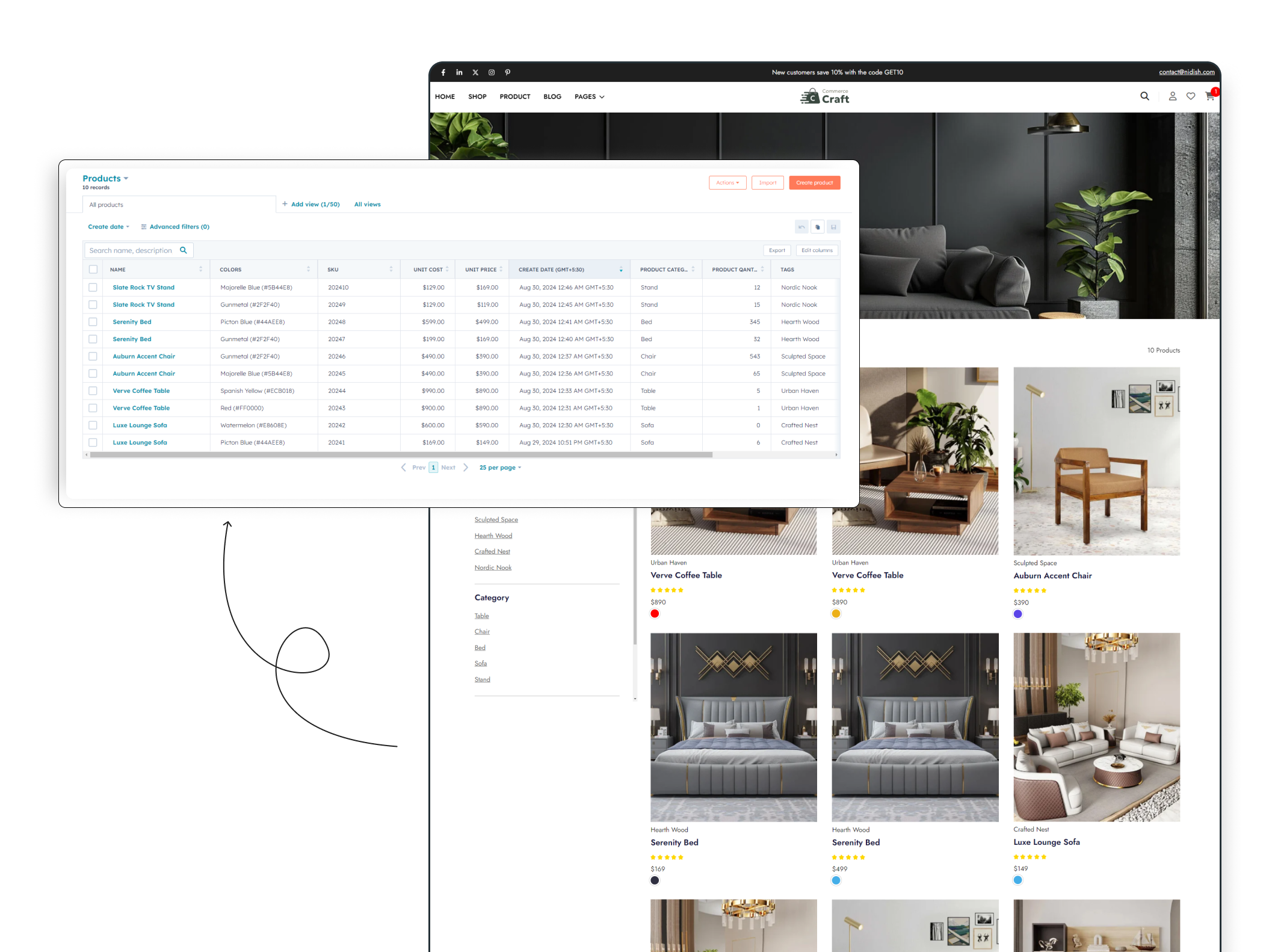 Integrated with HubSpot Commerce (Products)