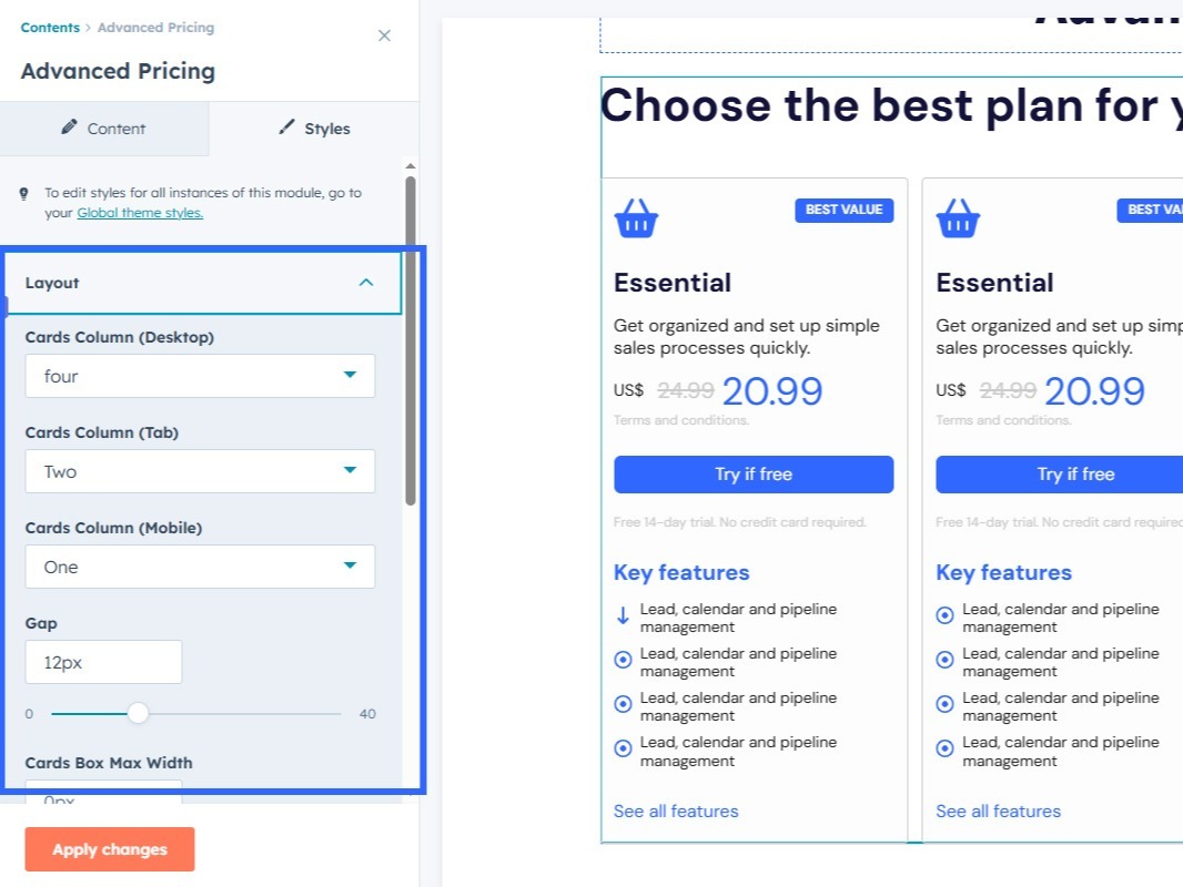 Multi-Column Support