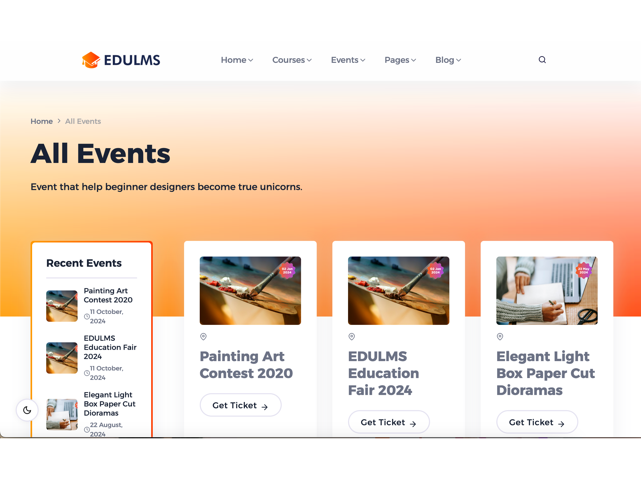 Events Listing Feature